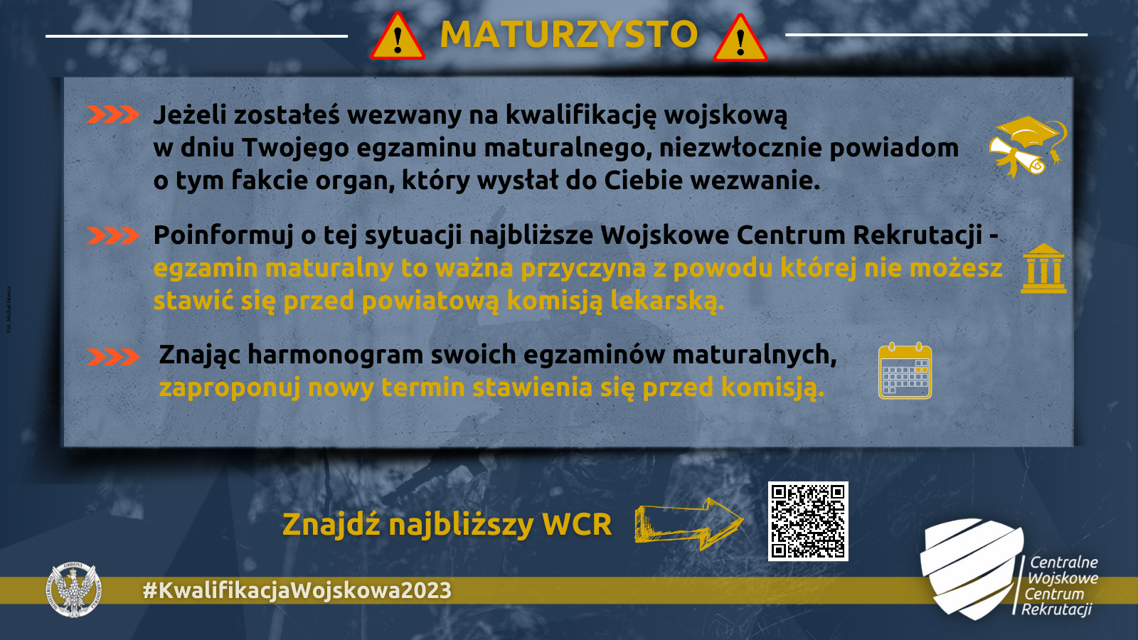 Wojskowe Centrum Rekrutacji  we Wrocławiu - wiadomość do zdających egzaminy maturalne
