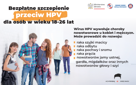 Bezpłatne szczepienie przeciw HPV dla osób w wieku 18-26 