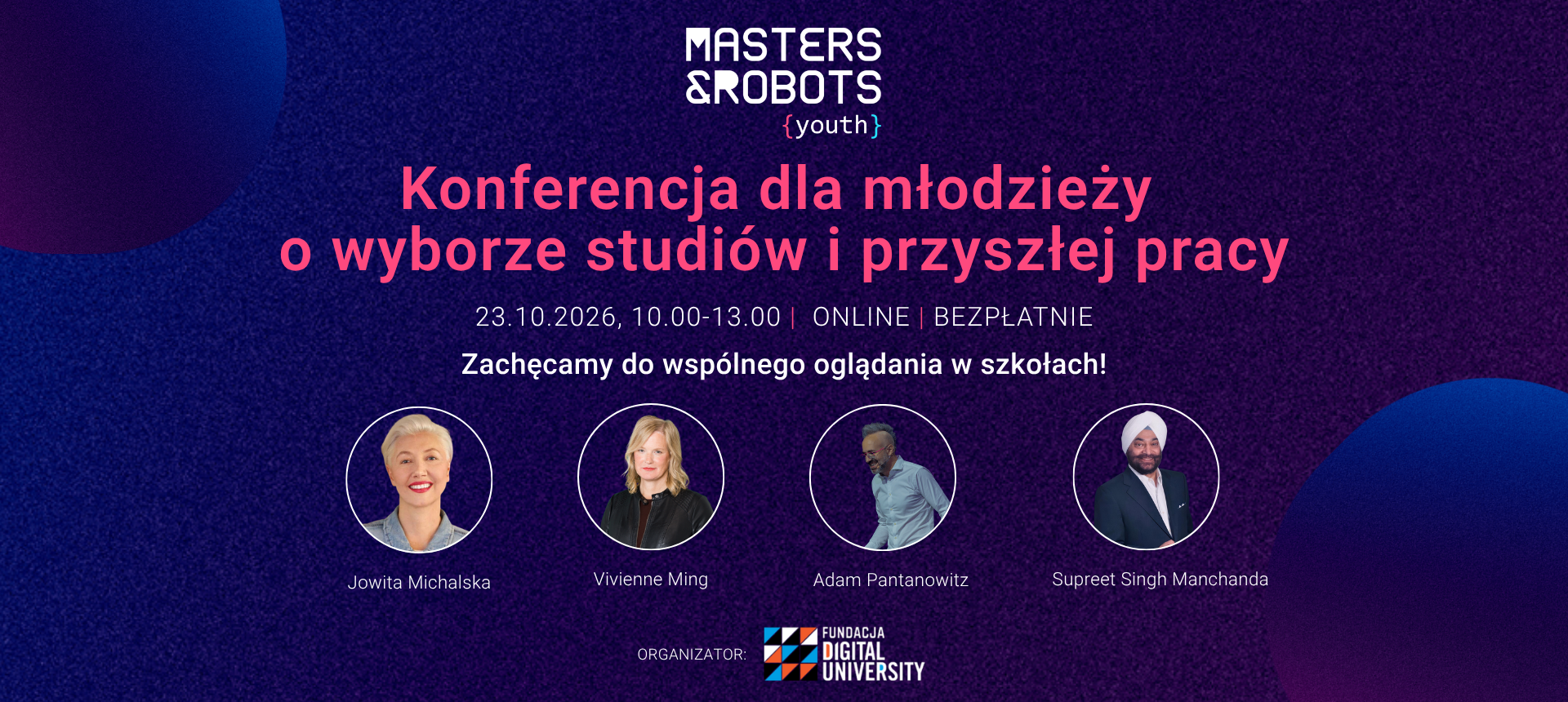 Masters & Robots Youth 2026 - zapraszamy do udziału w bezpłatnej konferencji dla młodzieży